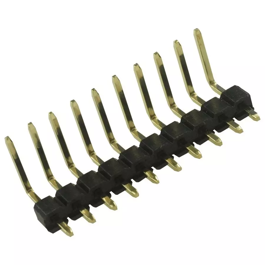 MULTICOMP PRO Pin Headers HEADER, 1 ROW, R/ANGLE, 10WAY, MC34755 (Pack of 10)