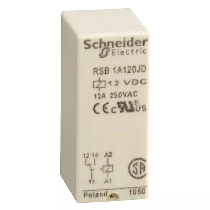 SCHNEIDER ELECTRIC Power Relays RELAY, DPDT, 250VAC, 28VDC, 8A, RSB2A080JD