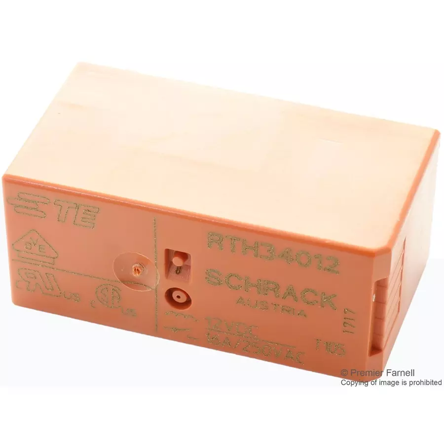 SCHRACK - TE CONNECTIVITY POWER RELAY, SPST-NO, 16A, 250VAC, TH, RTH34012