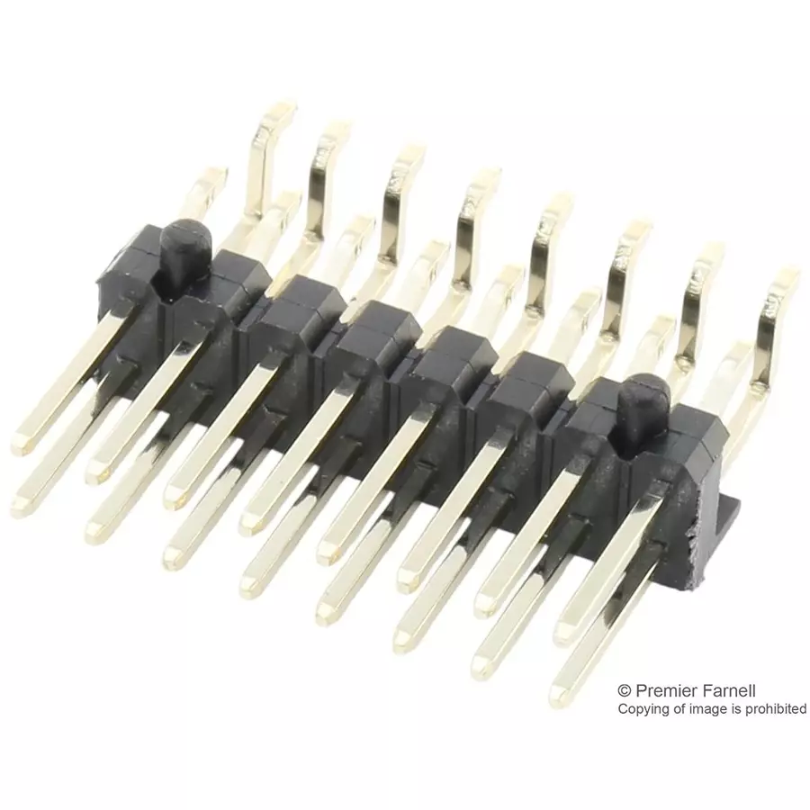 MULTICOMP PRO Pin Headers CONNECTOR, HEADER, 16POS, R/A, 2.54MM, 2213R-16G-SM-7576APR