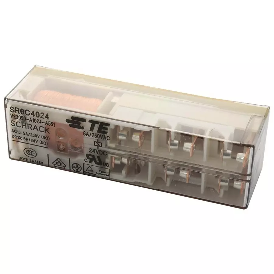 SCHRACK - TE CONNECTIVITY POWER RELAY, 5PST-NO/SPST-NC, 8A, 250VAC, V23050A1024A551