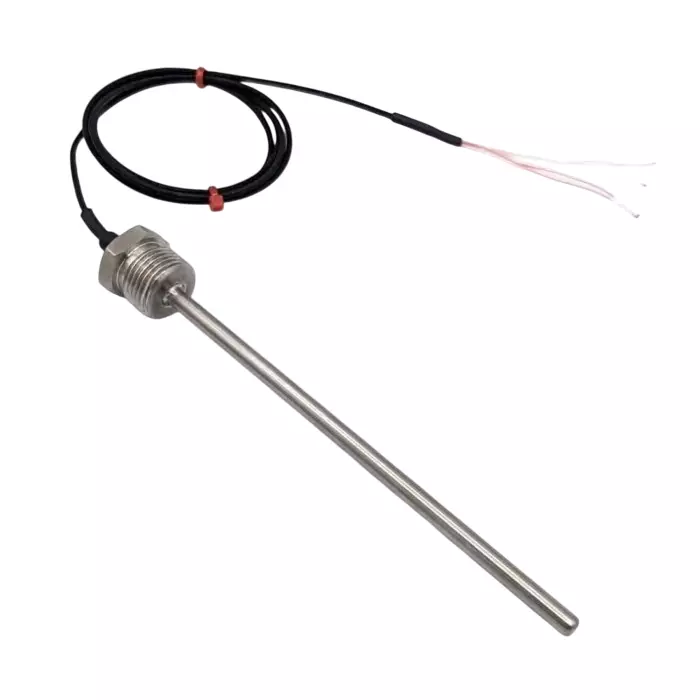 RS Pro PT100 RTD Sensor 6 mm Dia 100 mm Long 4 Wire 1/2 BSPP +250 °C Max