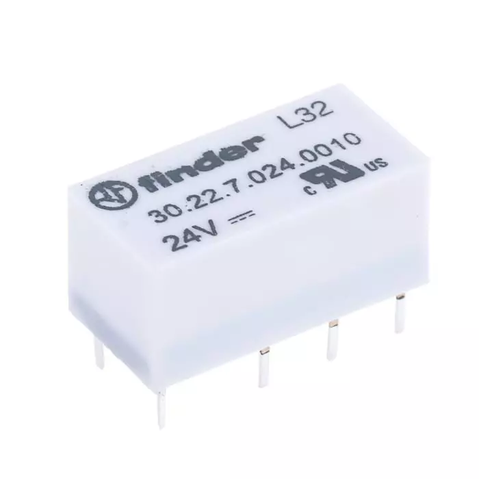 Finder PCB Mount Signal Relay 24 V DC Coil 2 A Switching Current SPDT, 30.22.7.024.0010