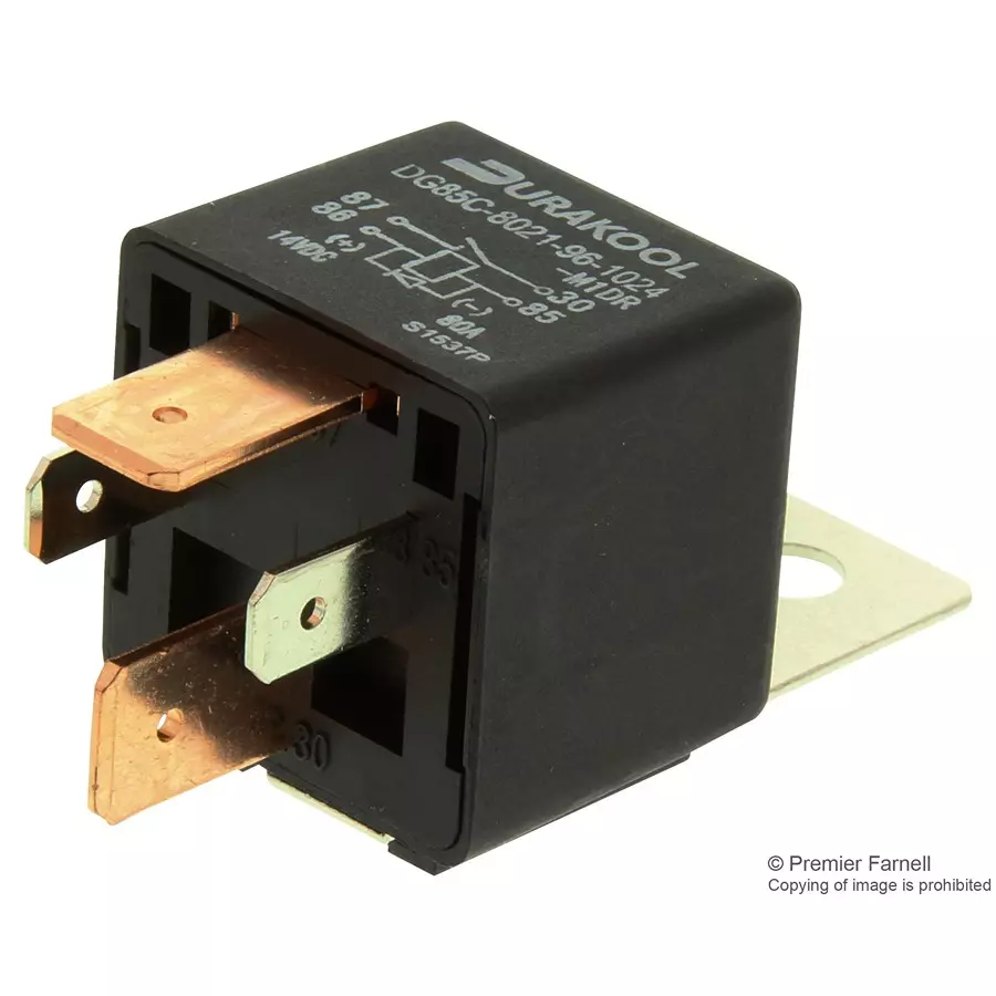 DURAKOOL Automotive Relay, Spst-No, 24Vdc, 80A, DG85C-8021-96-1024-M1DR
