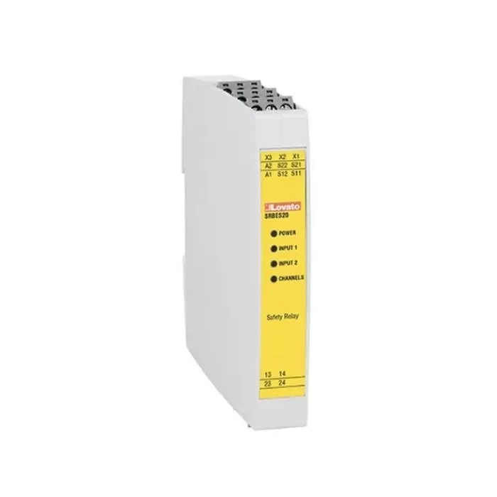 Lovato Emergency Stop Safety Relay, 24 V AC/DC, Dual-Channel, 2 Safety Contacts, SRBES20
