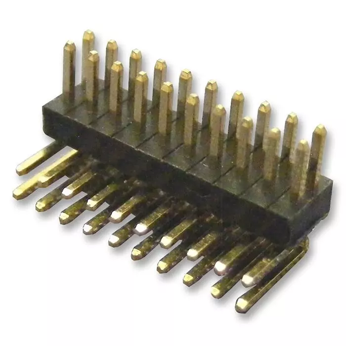 MULTICOMP PRO Pin Headers HEADER, 2 ROW, R/ANGLE, 20WAY, 2199R5-20G-301523 (Pack of 5)