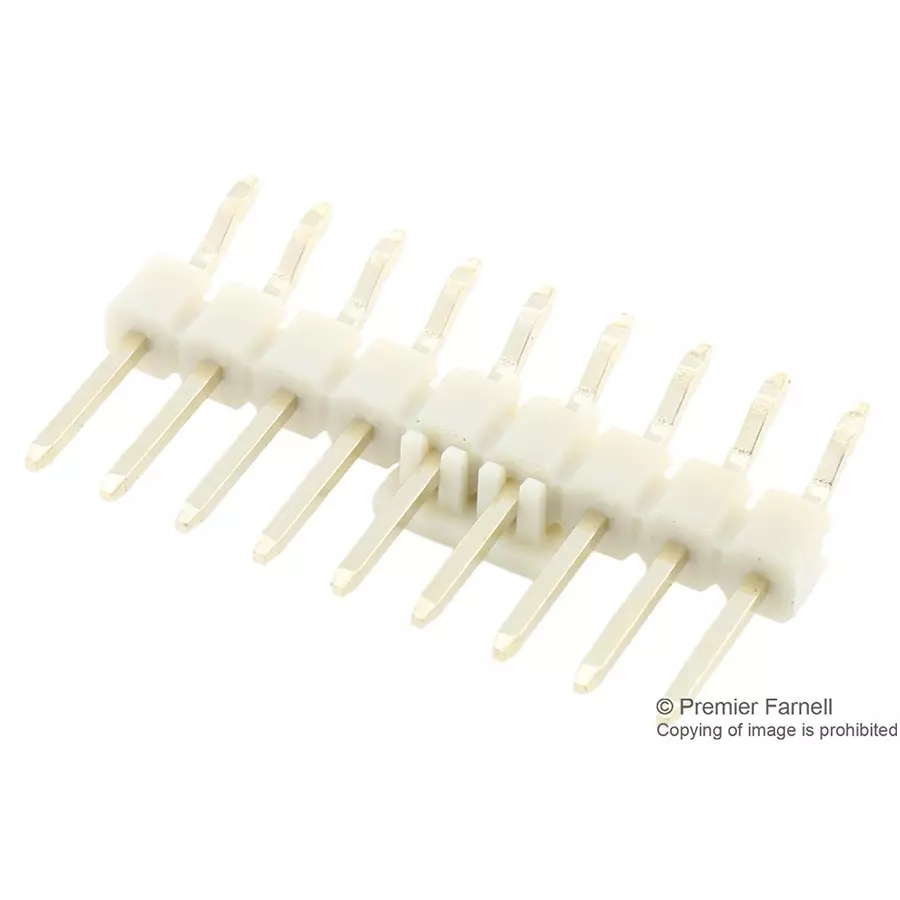 MULTICOMP PRO Pin Headers CONN, HEADER, 9POS, R/A, 1ROW, 2.54MM, 2211R-09G-SM-CR