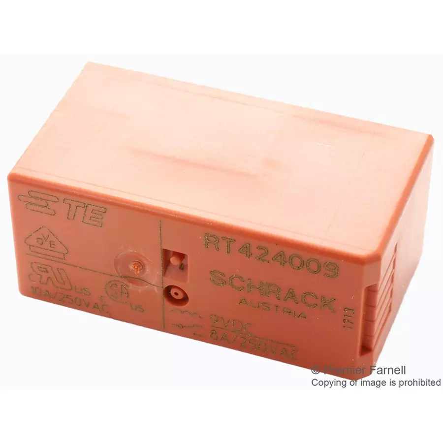 SCHRACK - TE CONNECTIVITY POWER RELAY, DPDT, 8A, 250VAC, TH, RT424009