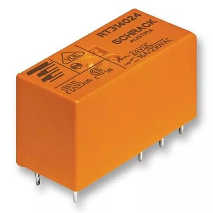 SCHRACK - TE CONNECTIVITY POWER RELAY, SPST-NO, 16A, 250VAC, TH, RT334024.