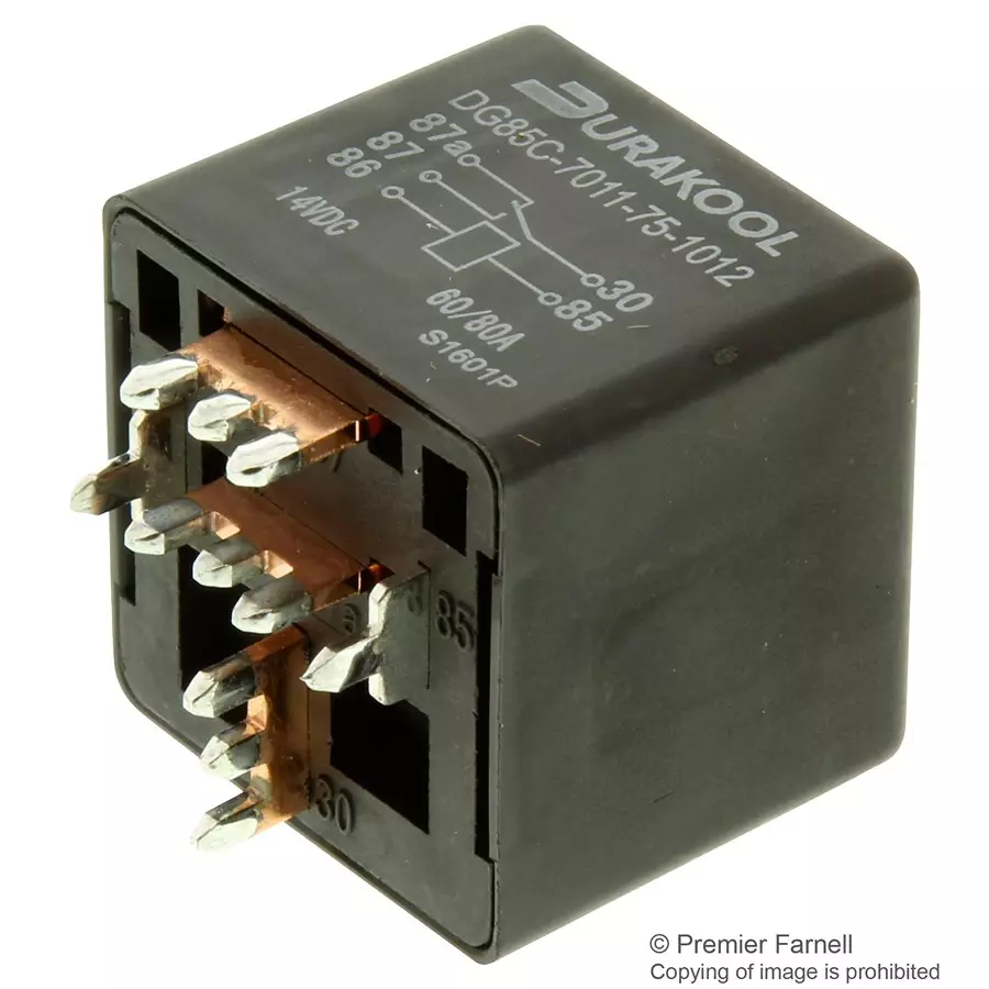 DURAKOOL Relay, Spdt, 12Vdc, 80A, Pcb, DG85C-7011-75-1012