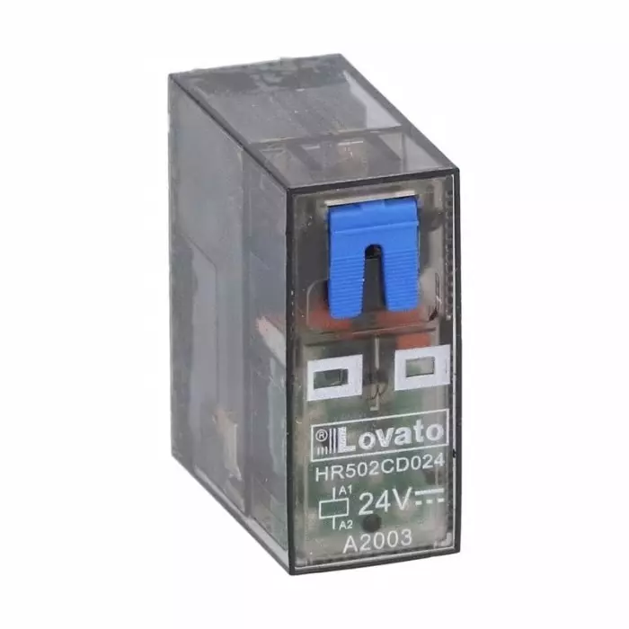 Lovato PCB Mount Non-Latching Relay, 24 V DC Coil, 8A Switching Current, DPDT, HR502CD024