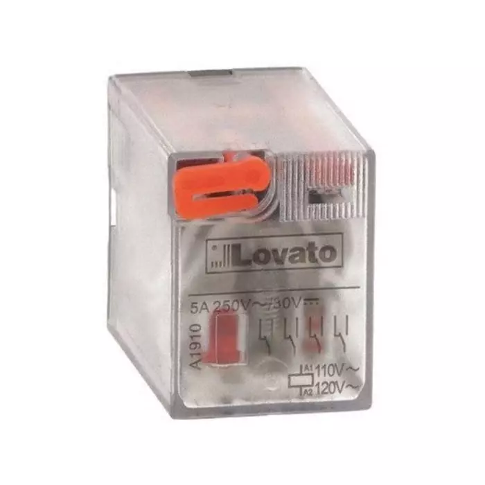 Lovato Plug inch Non-Latching Relay, 110 V AC Coil, 7A Switching Current, DPDT, HR602CA110