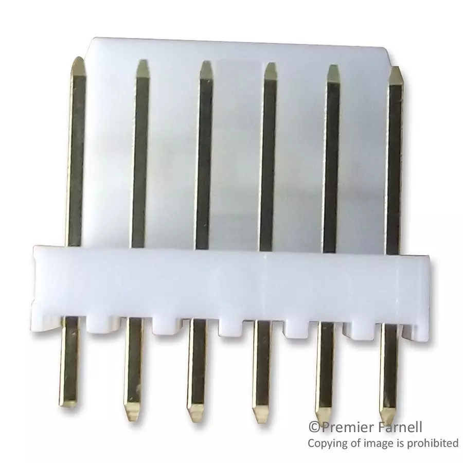 MOLEX Pin Headers CONNECTOR, HEADER, 6POS, 1ROW, 2.54MM 22-29-2061 (Pack of 5)