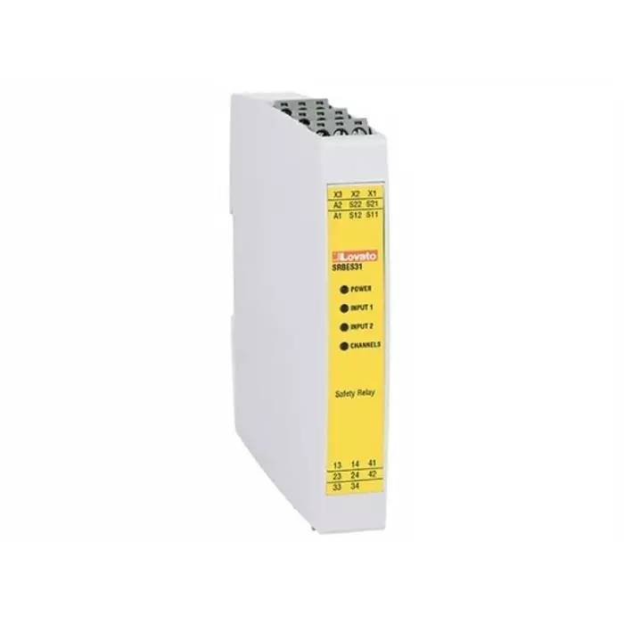 Lovato Emergency Stop Safety Relay, 24 V AC/DC, Single Channel, 4 Safety Contacts, SRBES31