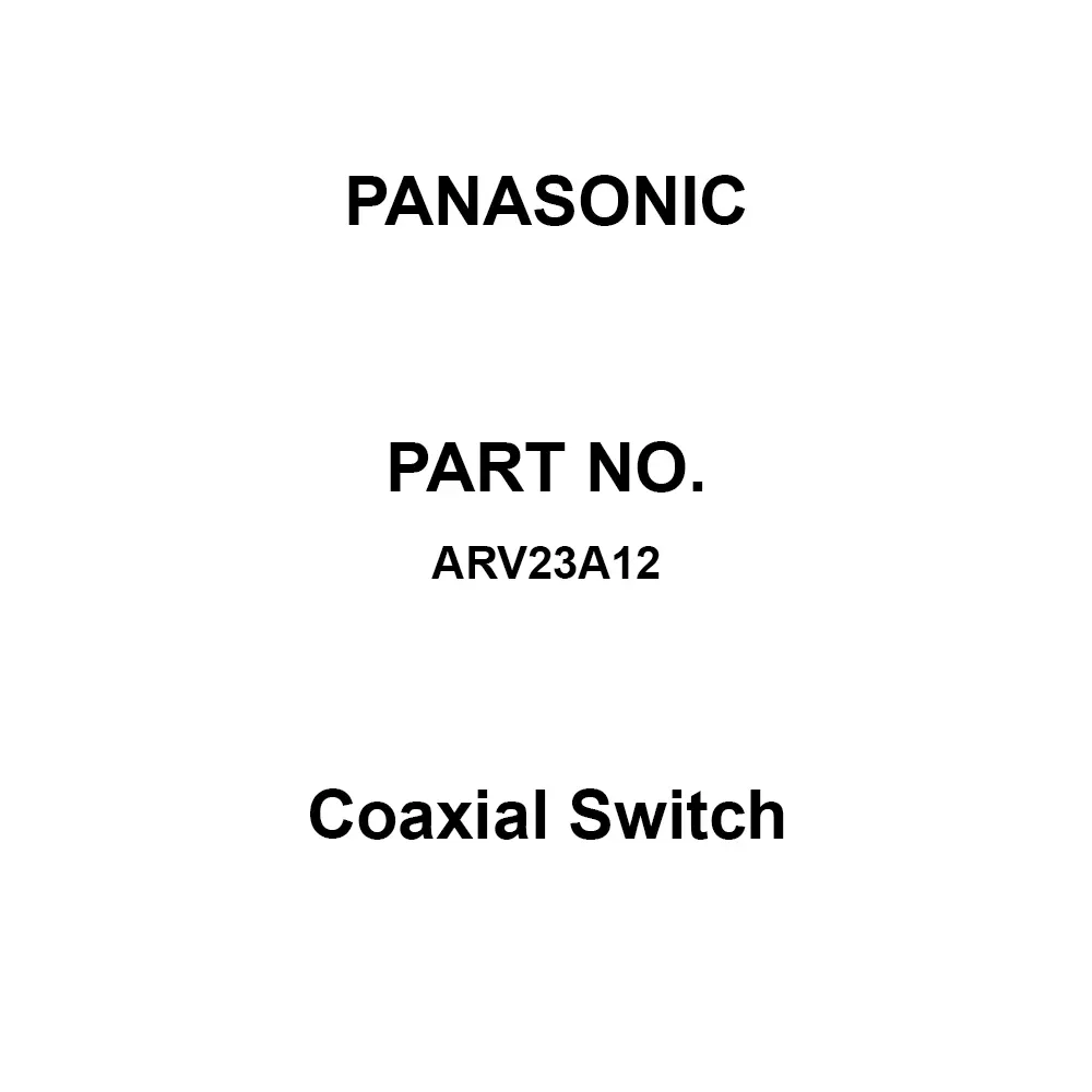 Panasonic Coaxial Switch DC 12 V Rated Coil Voltage, ARV23A12