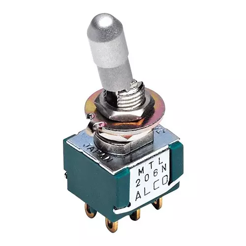 ALCOSWITCH - TE CONNECTIVITY Toggle Switch, Spdt, 6A, 125Vac, Panel, MTL106D