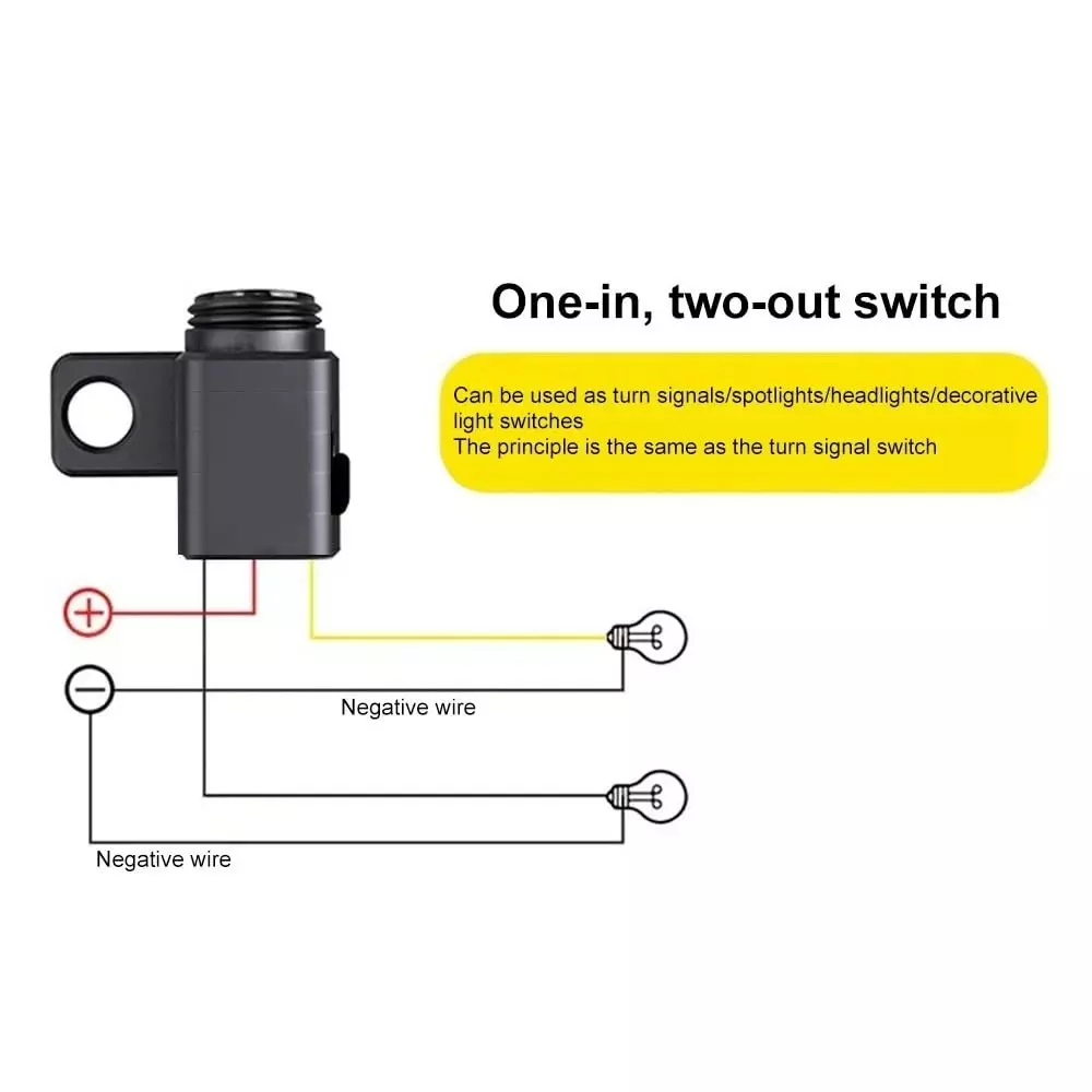 Amici Auto 12 V Motorcycle Mirror-Mount Switch 16 Amps For Fog-Lamps, Headlight, etc