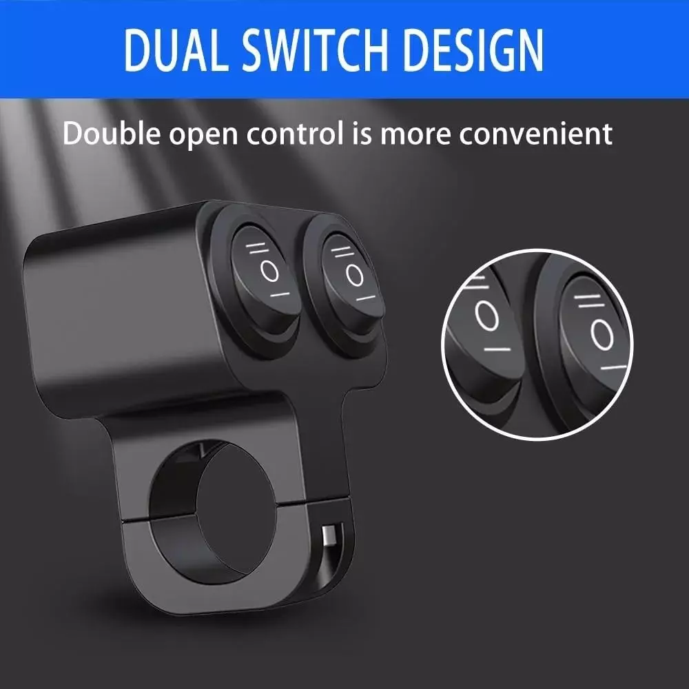Amici Auto 12 V Motorcycle Handlebar Switch 10 Amp For Fog-Lamps, Headlight, etc
