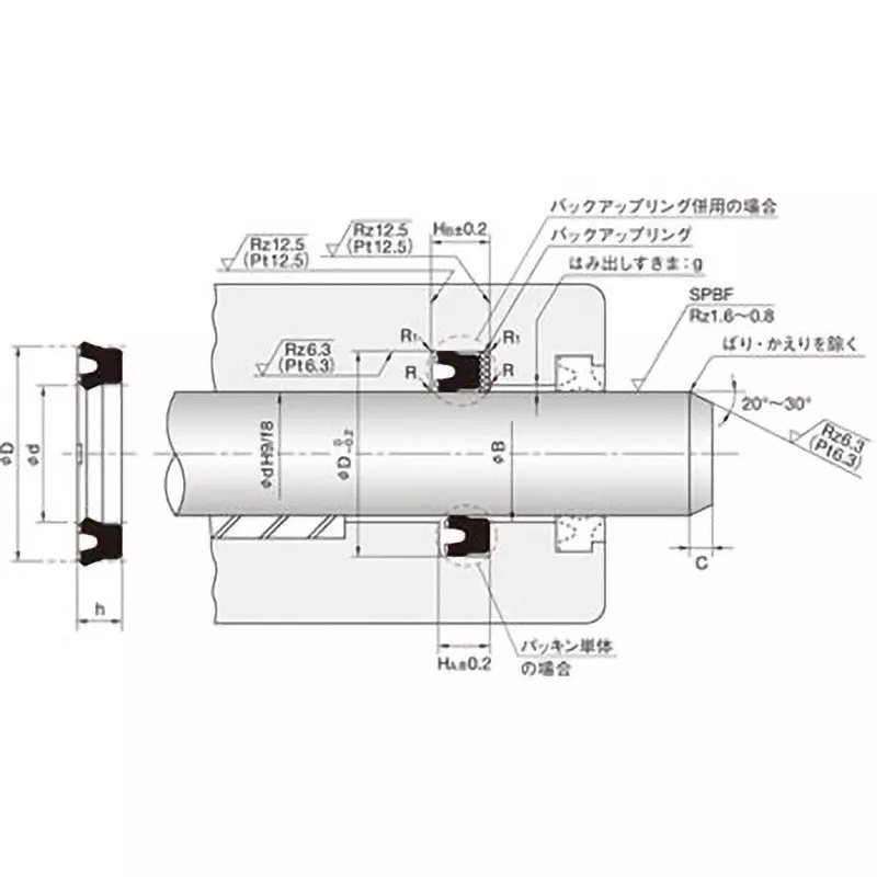NOK Packing Road Seal IUH Type 16x24 mm Diameter, IUH 16 24 5
