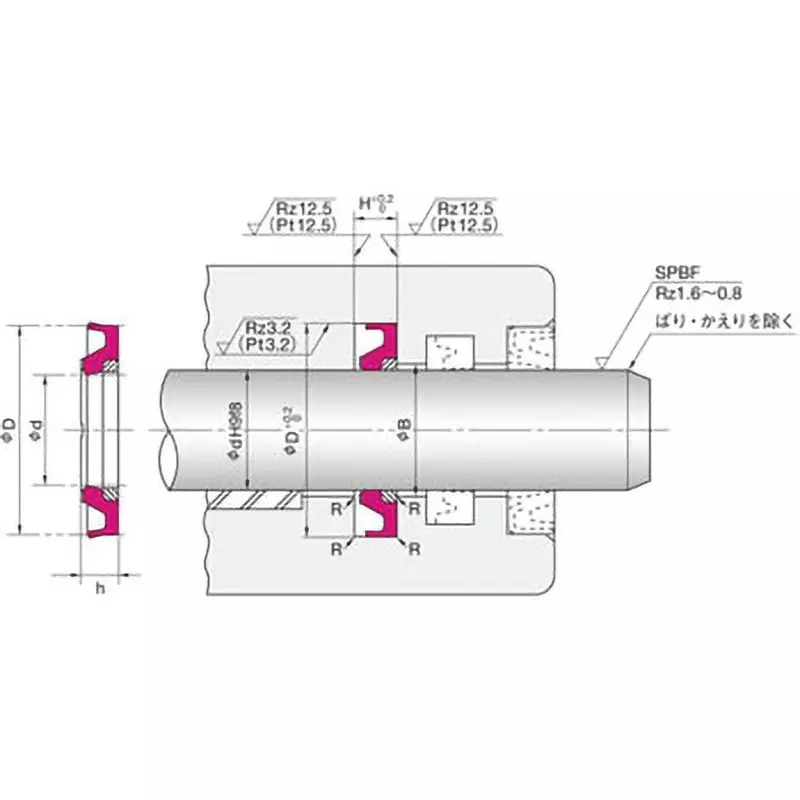 NOK φ105x120.5 mm HBY Type Polyurethene Rubber + Polyamide Resin Sealing Gasket, HBY 105 120.5 6