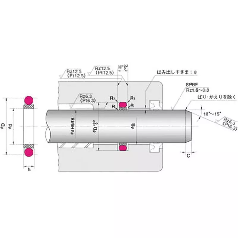 NOK φ90x105 mm SPNO Type PTFE + Nitrile Rubber Sealing Gasket, SPNO 90 105 6.3