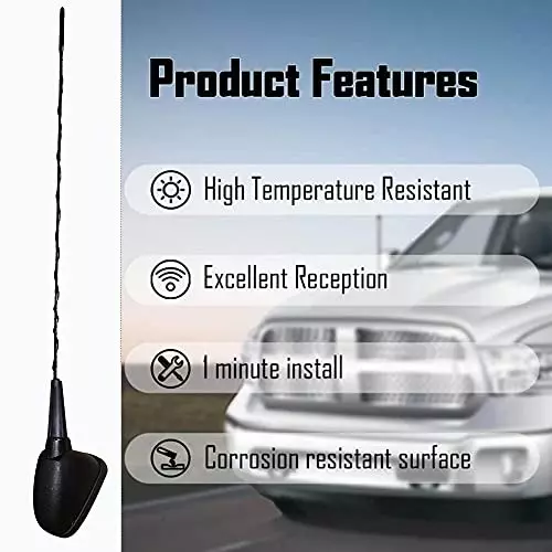Auto Pearl Roof Mount Mast Flexible Car Antenna with Anti-Theft Design Compatible For Tata Indica