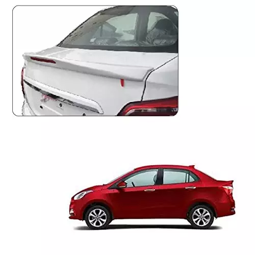 Auto Pearl OE Type Car Body Colored Spoiler ABS Fiery red Compatible For Hyundai Xcent, Spoiler_Xcent_FieryRed
