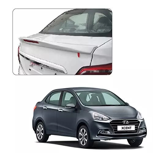 Auto Pearl OE Type Car Body Colored Spoiler ABS Typhoon Silver Compatible For Hyundai Xcent, Spoiler_Xcent_TyphoonSilver