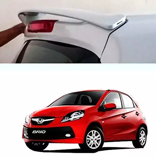 Auto Pearl Car Body Colored Spoiler ABS Rallye Red Compatible For Honda Brio, BrioSpoler_Rallye_Red
