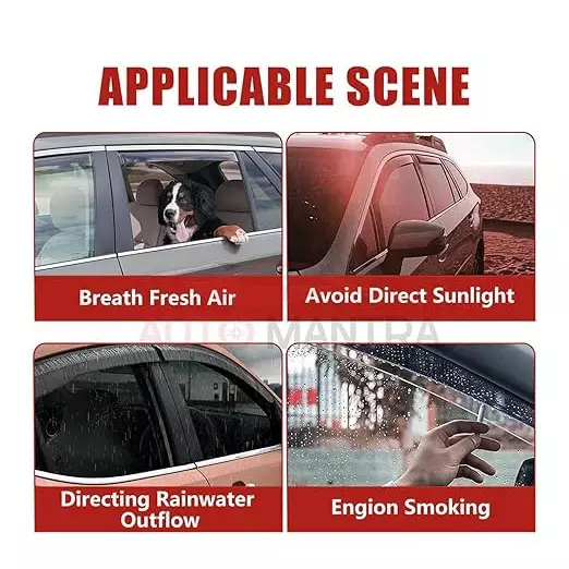 AUTOMANTRA Silver Line Door Visor Polycarbonate 2 Pcs Set for Maruti Gypsy