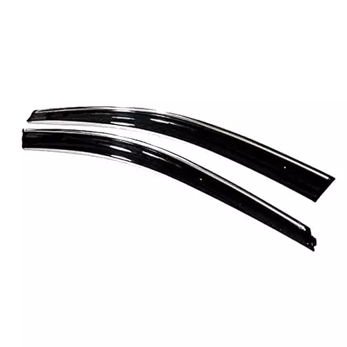 AUTOMANTRA Silver Line & Plain Door Visor Polycarbonate 2 Pcs Set for Tata Ace