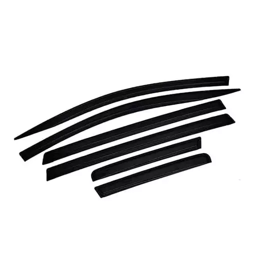 AUTOMANTRA Silver Line & Plain Door Visor Polycarbonate 6 Pcs Set for Maruti Eeco