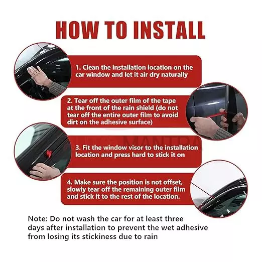 AUTOMANTRA Plain Door Visor Polycarbonate 4 Pcs Set for Tata Zest
