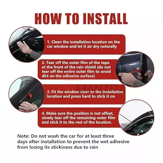 AUTOMANTRA Plain Door Visor Polycarbonate 6 Pcs Set for Force Cruiser/Toofan