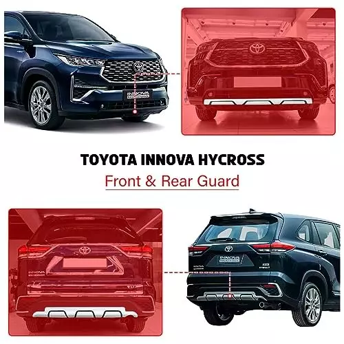 Auto Pearl Bumper Diffuser Reflector ABS Front & Rear Compatible For Toyota Innova Hycross 2023, Diffuser_InnovaHycross2023_Combo