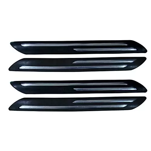 Auto Pearl Black Double Chrome Bumper Protector Compatible For Honda Brio