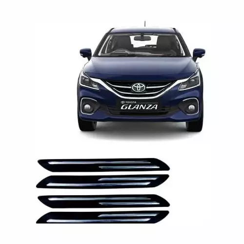 Carsonia Black Rubber Bumper Guard for Toyota Glanza V (Pack of 4)