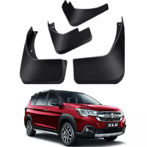 Carsonia Front & Rear Mudguard Plastic Black for Maruti XL-6 (Set of 4)