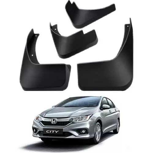 Carsonia Front & Rear Mudguard Plastic Black for Honda City i VTEC V 2019 (Set of 4)