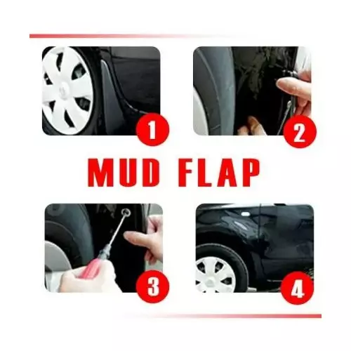 Carsonia Front & Rear Mudguard Plastic Black for Skoda Rapid 2017 (Set of 4)