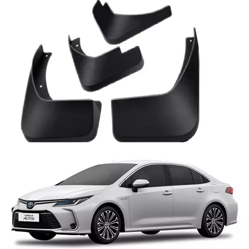 Carsonia Front & Rear Mudguard Plastic Black for Toyota Corolla Altis Big (Set of 4)