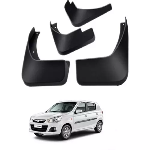 Carsonia Front & Rear Mudguard Plastic Black for Maruti Alto K10 (Set of 4)