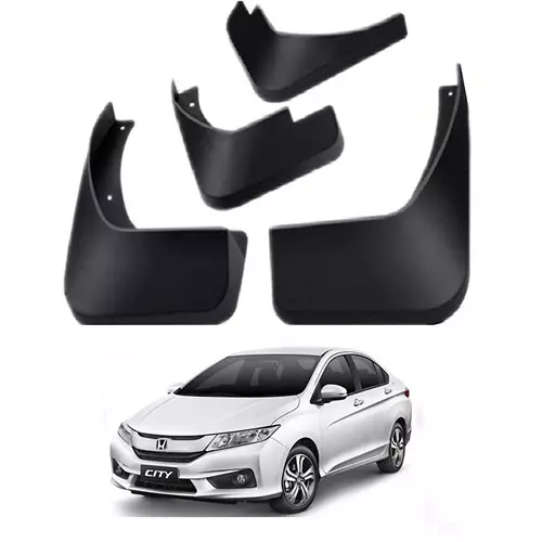Carsonia Front & Rear Mudguard Plastic Black for Honda City i VTEC S (Set of 4)