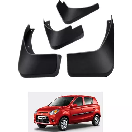 Carsonia Front & Rear Mudguard Plastic Black for Mahindra Alto 2020 (Set of 4)