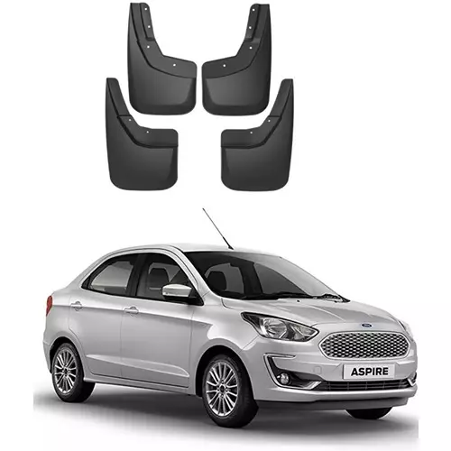 Carsonia Front & Rear Mudguard Plastic Black for Ford Aspire (Set of 4)