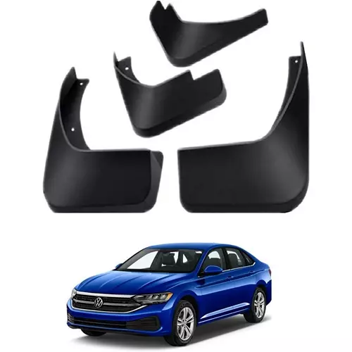 Carsonia Front & Rear Mudguard Plastic Black for Volkswagen Jetta 2019 (Set of 4)