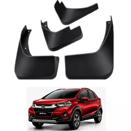 Carsonia Front & Rear Mudguard Plastic Black for Honda WRV (Set of 4)