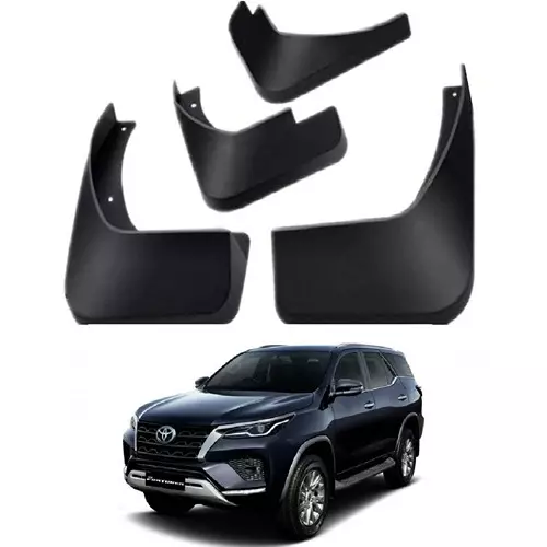 Carsonia Front & Rear Mudguard Plastic Black for Toyota Fortuner Type-II (Set of 4)