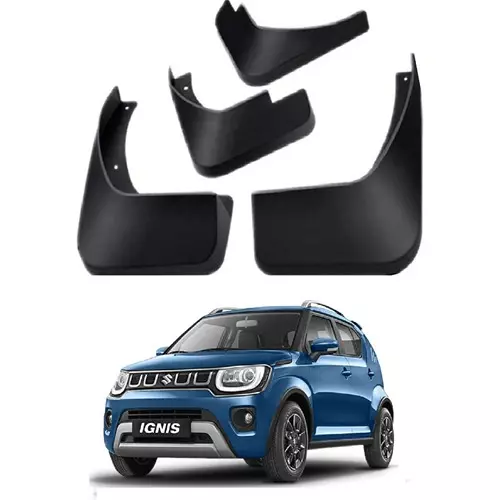 Carsonia Front & Rear Mudguard Plastic Black for Maruti Ignis Alpha Zeta (Set of 4)