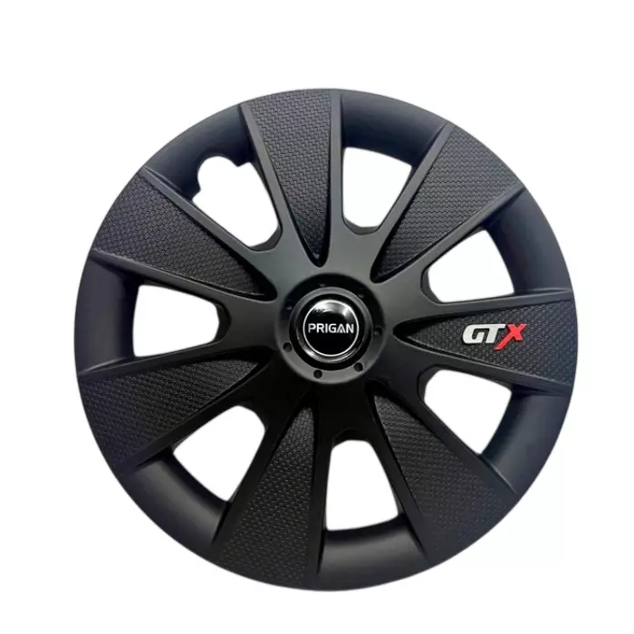 Prigan GTX Car Wheel Cover 325 mm (13 inch) High-Grade ABS Black for Passenger Vehicle (Set of 4 Pcs)